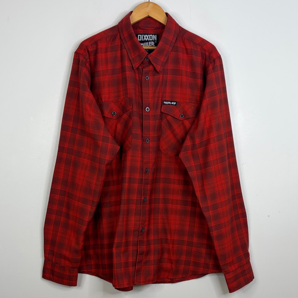 Dixxon Flannel Shirt Mens 2XT Red Plaid Miller Thriller 43 Long Sleeve Motocross